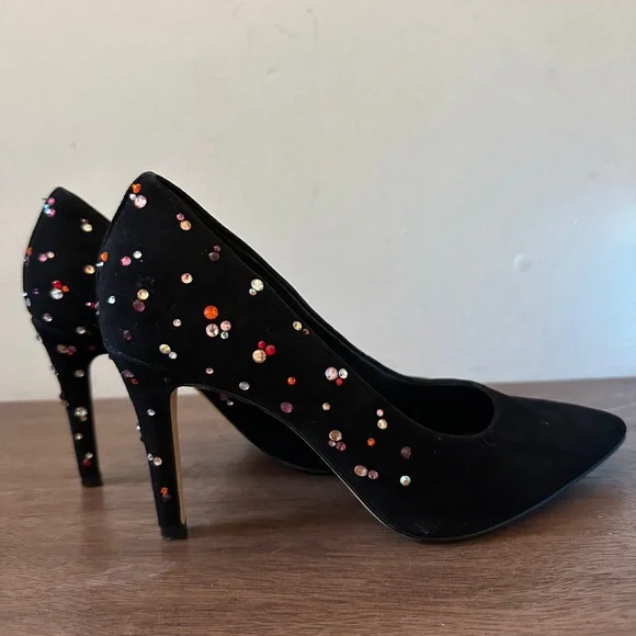 Antonio Melani Moneka Black Embellished Women's Heels - Picture 4 of 6